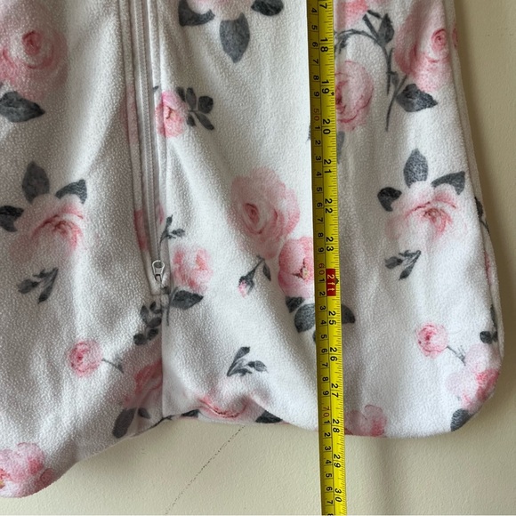 Floral Baby Sleep Sack Wearable Blanket Fleece 12–18M Pink Roses Fall Cozy Warm - Picture 4 of 7